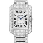 Cartier Tank Anglaise Watch – Small White Gold Diamond Case – Diamond Bracelet – HPI00559