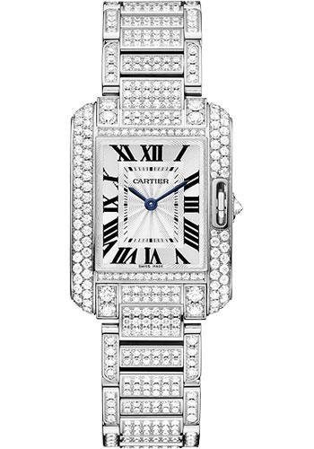 Cartier Tank Anglaise Watch – Small White Gold Diamond Case – Diamond Bracelet – HPI00559