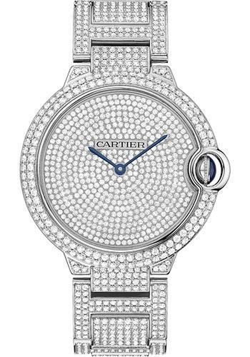 Cartier Ballon Bleu de Cartier Watch – Large White Gold Diamond Case – Diamond Paved Dial – Diamond Bracelet – HPI00582