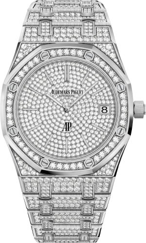 Audemars Piguet Royal Oak “Jumbo” Extra-Thin 39mm White Gold Diamond Pave | 15202BC.ZZ.1241BC.01
