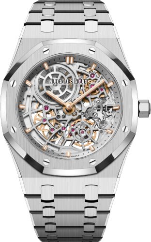 Audemars Piguet Royal Oak Jumbo Extra-Thin Openworked “50th Anniversary” Stainless Steel 39mm Blue Dial | 16204ST.OO.1240ST.01