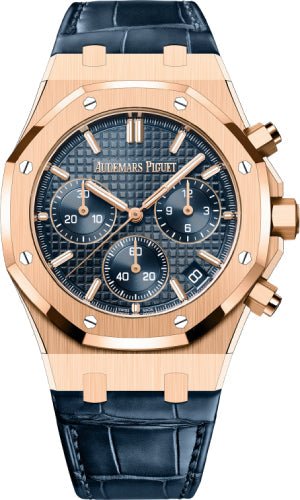 Audemars Piguet Royal Oak Chronograph “50th Anniversary” Rose Gold Blue Dial 41mm Leather Strap | 26240OR.OO.D315CR.01