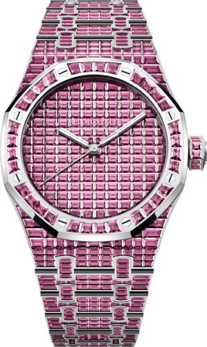 Audemars Piguet Royal Oak Selfwinding Pink Tourmaline 41mm “50th Anniversary” White Gold Pink Dial | 15514BC.TM.1284BC.01