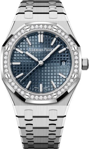 Audemars Piguet Royal Oak “50th Anniversary” 34mm Stainless Steel Blue Dial Diamond Bezel | 77451ST.ZZ.1361ST.02