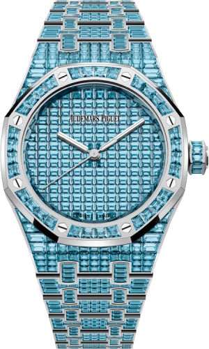 Audemars Piguet Royal Oak Selfwinding Blue Topaz 37mm “50th Anniversary” White Gold Blue Dial | 15554BC.TO.1274BC.01