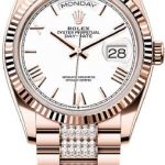 Rolex Day-Date 36 36mm White Dial Fluted Bezel President Bracelet – 128235 | 2024 Model