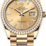 Rolex Day-Date 36 36mm Champagne Colour Diamond-Set Dial Diamond-Set Bezel President Bracelet – 128348RBR | 2024 Model