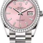 Rolex Day-Date 36 36mm Pink Diamond-Set Dial Diamond-Set Bezel President Bracelet – 128349RBR | 2024 Model