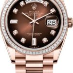 Rolex Day-Date 36 36mm Brown Ombré Diamond-Set Dial Diamond-Set Bezel President Bracelet – 128395TBR | 2024 Model
