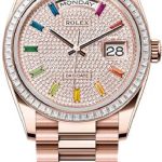 Rolex Day-Date 36 36mm Diamond-Paved Dial Diamond-Set Bezel President Bracelet – 128395TBR | 2024 Model