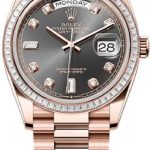 Rolex Day-Date 36 36mm Slate Diamond-Set Dial Diamond-Set Bezel President Bracelet – 128395TBR | 2024 Model