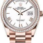 Rolex Day-Date 36 36mm White Dial Diamond-Set Bezel President Bracelet – 128395TBR | 2024 Model