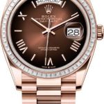 Rolex Day-Date 36 36mm Brown Ombré Dial Diamond-Set Bezel President Bracelet – 128395TBR | 2024 Model