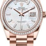 Rolex Day-Date 36 36mm White MOP Diamond-Set Dial Diamond-Set Bezel President Bracelet – 128395TBR | 2024 Model