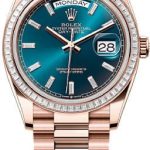 Rolex Day-Date 36 36mm Blue Green Diamond-Set Dial Diamond-Set Bezel President Bracelet – 128395TBR | 2024 Model