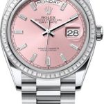 Rolex Day-Date 36 36mm Pink Diamond-Set Dial Diamond-Set Bezel President Bracelet – 128396TBR | 2024 Model