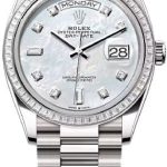 Rolex Day-Date 36 36mm White MOP Diamond-Set Dial Diamond-Set Bezel President Bracelet – 128399TBR | 2024 Model
