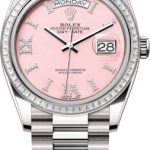 Rolex Day-Date 36 36mm Pink Opal Diamond-Set Dial Diamond-Set Bezel President Bracelet – 128399TBR | 2024 Model