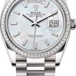 Rolex Day-Date 36 36mm White MOP Diamond-Set Dial Diamond-Set Bezel President Bracelet – 128399TBR | 2024 Model
