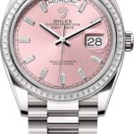 Rolex Day-Date 36 36mm Pink Diamond-Set Dial Diamond-Set Bezel President Bracelet – 128399TBR | 2024 Model