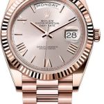 Rolex Day-Date 40 40mm Slate Sundust Roman Dial Fluted Bezel President Bracelet – 228235 | 2024 Model