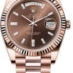 Rolex Day-Date 40 40mm Chocolate Diamond Set Dial Fluted Bezel President Bracelet – 228235 | 2024 Model