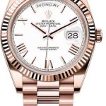 Rolex Day-Date 40 40mm Slate White Roman Dial Fluted Bezel President Bracelet – 228235 | 2024 Model
