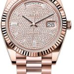 Rolex Day-Date 40 40mm Diamond-Paved Dial Fluted Bezel President Bracelet – 228235 | 2024 Model