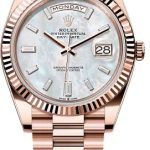 Rolex Day-Date 40 40mm White MOP Diamond Set Dial Fluted Bezel President Bracelet – 228235 | 2024 Model