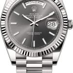 Rolex Day-Date 40 40mm White Gold Slate Dial Fluted Bezel President Bracelet – 228239 | 2024 Model