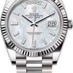 Rolex Day-Date 40 40mm White MOP Diamond Set Dial Fluted Bezel President Bracelet – 228239 | 2024 Model