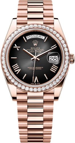 Rolex Day-Date 40 40mm Slate Ombré Roman Dial Diamond-Set Bezel President Bracelet – 228345RBR | 2024 Model