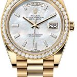 Rolex Day-Date 40 40mm White MOP Diamond-Set Dial Diamond Set Bezel President Bracelet – 228348RBR | 2024 Model