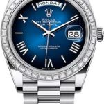 Rolex Day-Date 40 40mm Blue ombré Dial Diamond Set Bezel President Bracelet – 228396TBR | 2024 Model