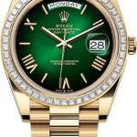 Rolex Day-Date 40 40mm Green ombré Dial Diamond Set Bezel President Bracelet – 228398TBR | 2024 Model