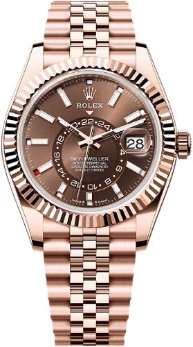 Rolex Sky-Dweller 42mm Chocolate Dial Fluted Bezel Jubilee Bracelet – 336935 | 2024 Model