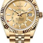 Rolex Sky-Dweller Yellow Gold 42mm Champagne Dial Fluted Bezel Jubilee Bracelet – 336938 | 2024 Model