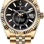 Rolex Sky-Dweller Yellow Gold 42mm Bright Black Dial Fluted Bezel Jubilee Bracelet – 336938 | 2024 Model