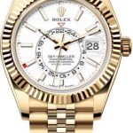 Rolex Sky-Dweller Yellow Gold 42mm Intense White Dial Fluted Bezel Jubilee Bracelet – 336938 | 2024 Model