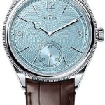 Rolex 1908 39mm Ice-Blue Dial Divided Bezel Leather Strap – 52506 | 2024 Model