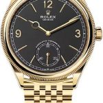 Rolex 1908 39mm Yellow Gold Intense Black Dial Divided Bezel Settimo Bracelet – 52508