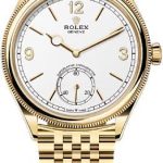 Rolex 1908 39mm Yellow Gold Intense White Dial Divided Bezel Settimo Bracelet – 52508