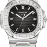 Patek Philippe Nautilus Platinum Diamond Baguette Black Diamond Dial | 5711/110P-001