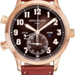 Patek Philippe Complications Calatrava Pilot Travel Time Rose Gold Brown Dial | 5524R-001