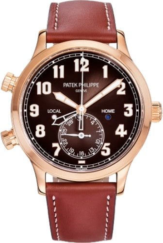 Patek Philippe Complications Calatrava Pilot Travel Time Rose Gold Brown Dial | 5524R-001