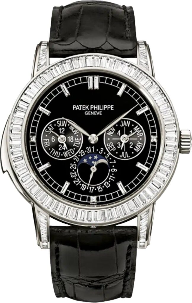 Patek Philippe 5073P-001 Complications Day-Date Annual Calendar 42 mm Moon Phase Black Index Platinum Diamond Set Automatic – 42mm