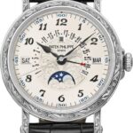 Patek Philippe Grand Complications 38 mm Perpetual Calendar with Retrograde Date Hand White Gold Silver Opaline Dial – 5160/500G-001