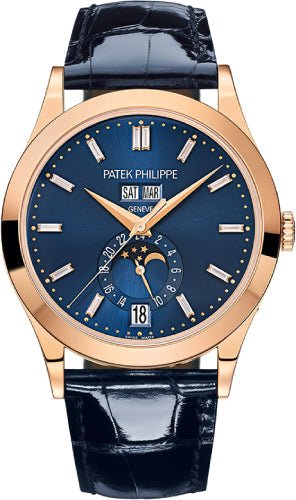 Patek Philippe Complications 38.5 mm Rose Gold Blue Baguette Diamond Dial – 5396R-015