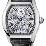 Cartier Tortue Perpetual Calendar Watch – 45.6 mm White Gold Case – Black Alligator Strap – W1580048