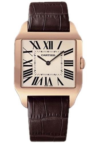Cartier Santos-Dumont Watch – Large Pink Gold Case – Rhodium Plated Dial – Alligator Strap – W2006951